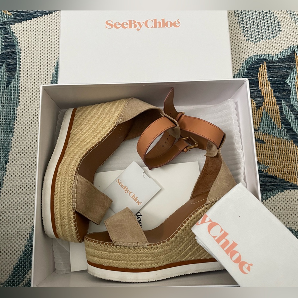 See by Chloe Glyn Espadrille Sandals - Size 38 (Women’s size 8)